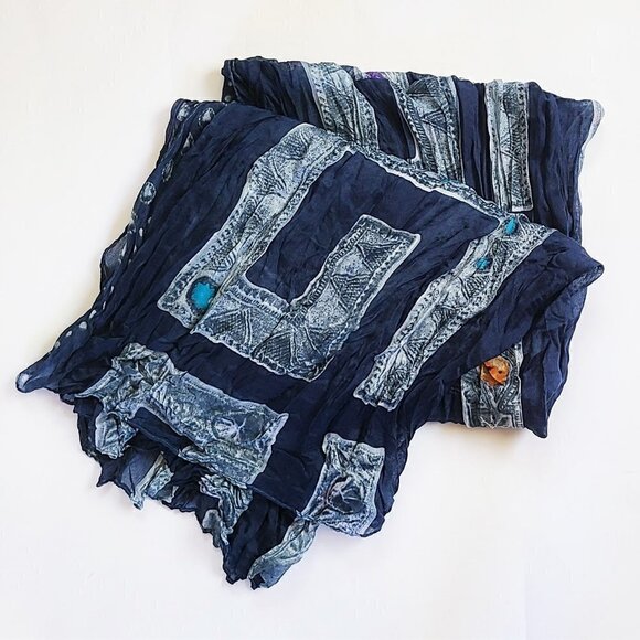 NWT Jewel Print Wrinkle Scarf/Cover-Up - Picture 12 of 13